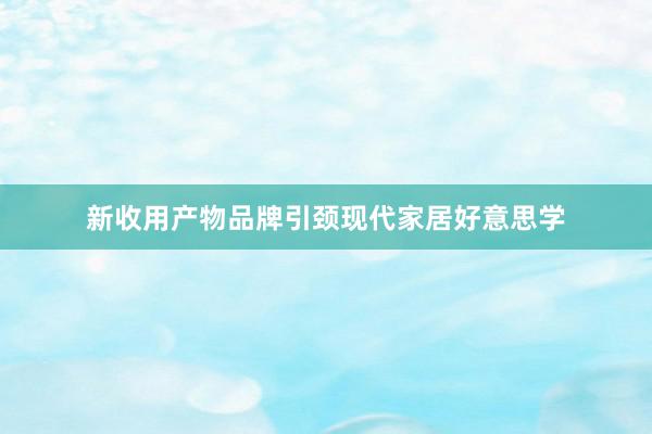 新收用产物品牌引颈现代家居好意思学